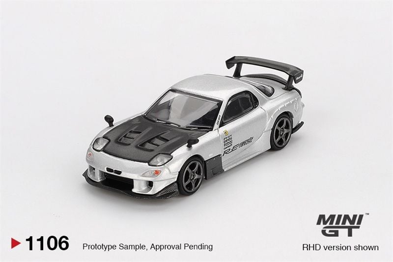  Mô hình xe Mazda RX-7 RE-Amemiya Silver Metallic tỉ lệ 1:64 MiniGT MGT01106 