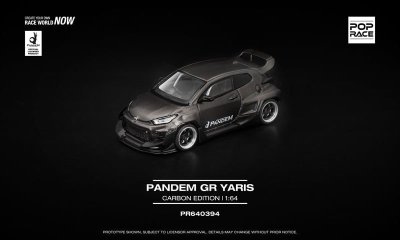  Mô hình xe Toyota Yaris GR Rocket Pandem carbon edition tỉ lệ 1:64 Poprace PR640394 