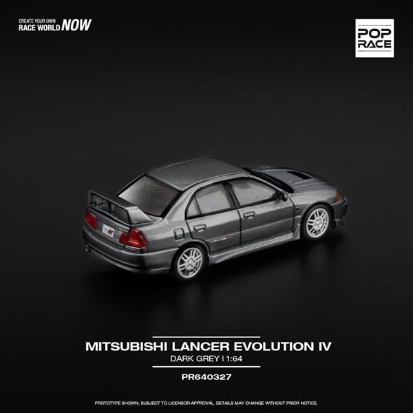  [Hàng Loose] Mô hình xe Mitsubishi Lancer Evolution Iv Dark Grey tỉ lệ 1:64 PopRace PR640327 
