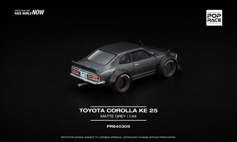  Mô hình xe Toyota Corolla KE25 - Matte Grey tỉ lệ 1:64 Pop Race PR640305 