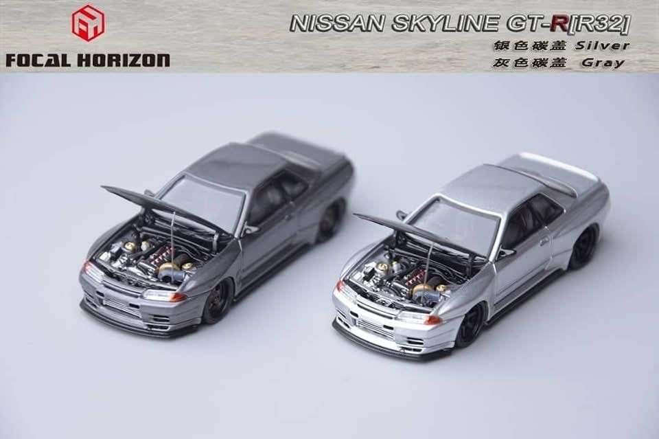  Mô hình xe Nissan GT-R ( R32 ) Garage Active Modified limited 999pcs mở được capo tỉ lệ 1:64 Focal Horizon FH model OT64659 