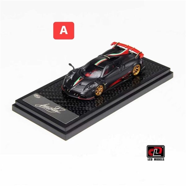  Mô hình xe Pagani Imola Matte Black carbon with Italian flag tỉ lệ 1:64 LCD Model LCD64041-MBCI 