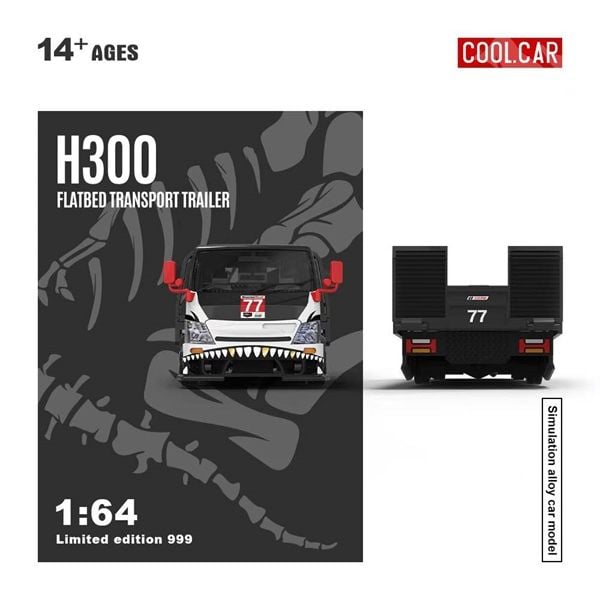  Mô hình xe tải cứu hộ H300 Flatbed Transport Trailer Skeleton Dragon No.77 tỉ lệ 1:64 CoolcarCC647224 