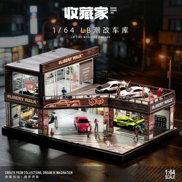  Hộp trưng bày mô phỏng LB Garage tỉ lệ 1:64 Shou Cang Jia SCJ82081 