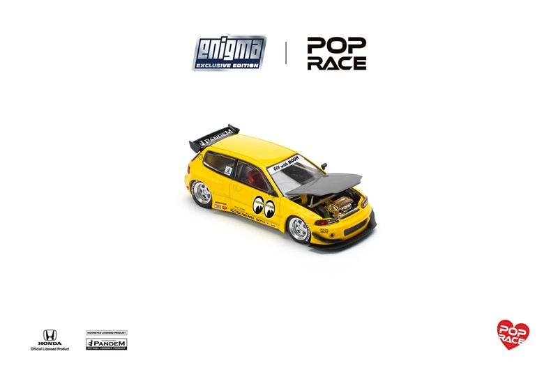  [Hàng Loose] Mô hình xe Honda Pandem Civic EG6 v1.5 - MOONEYES x Enigma 1:64 Pop Race PRE0010 