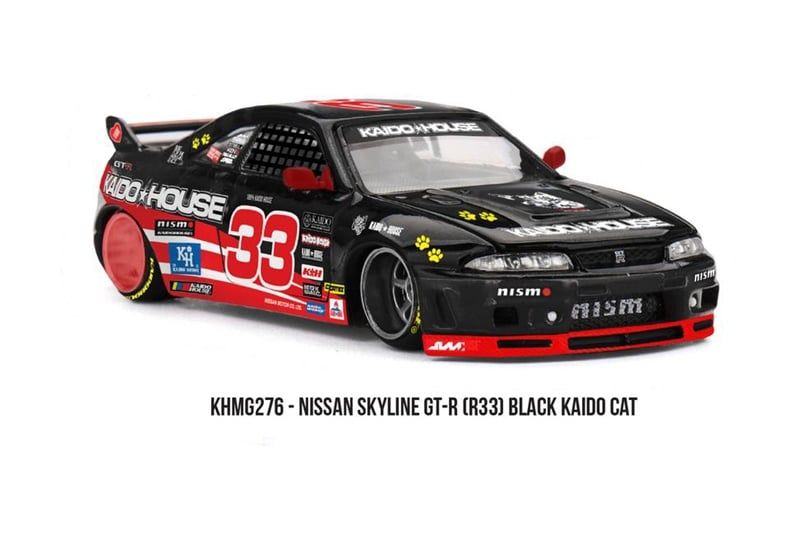  Mô hình xe Nissan Skyline GT-R (R33) Black Kaido Cat tỉ lệ 1:64 Kaido House KHMG276 