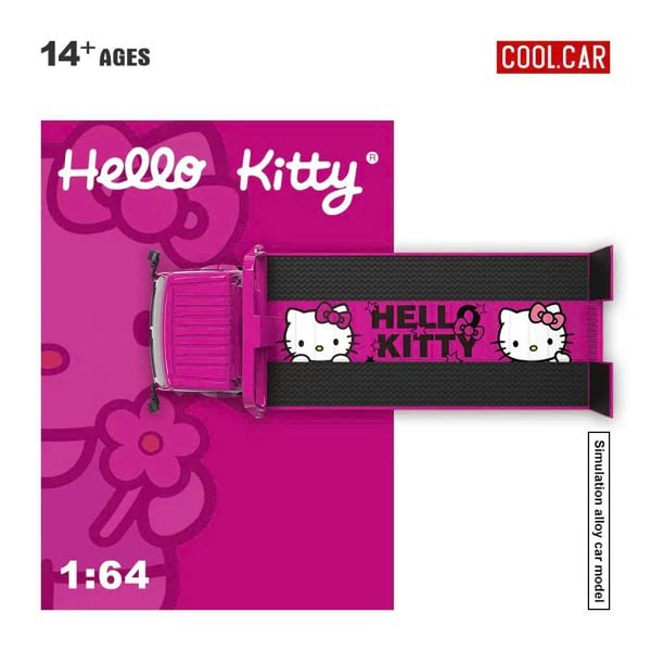  Mô hình xe tải cứu hộ H300 hello kitty tỉ lệ 1:64 Coolcar CC647236 