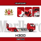  Mô hình xe H300 Flatbed Transport Trailer - Marlboro coating tỉ lệ 1:64 Supcar SC647249 