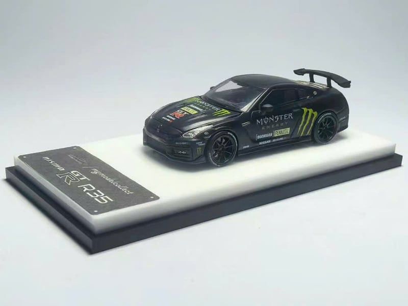  Mô hình xe Nissan GT-R R35 NISMO Monster Energy tỉ lệ 1:64 Mymodelcollect MC6400026B 