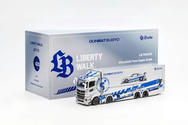  LB-TRUCKS Mitsubishi Fuso Super Great SILVER TAS version tỉ lệ 1:64 GCD 