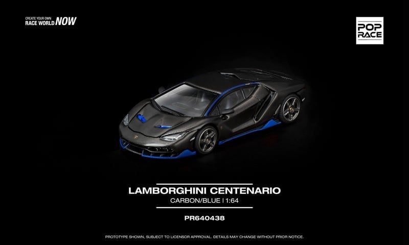  Mô hình xe LAMBORGHINI CENTENARIO CARBON BLUE tỉ lệ 1:16 Poprace PR640438 