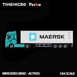  Mô hình xe container kéo thùng Mercedes Benz Actros tỉ lệ 1:64 TimeMicro & Perka TM646741 