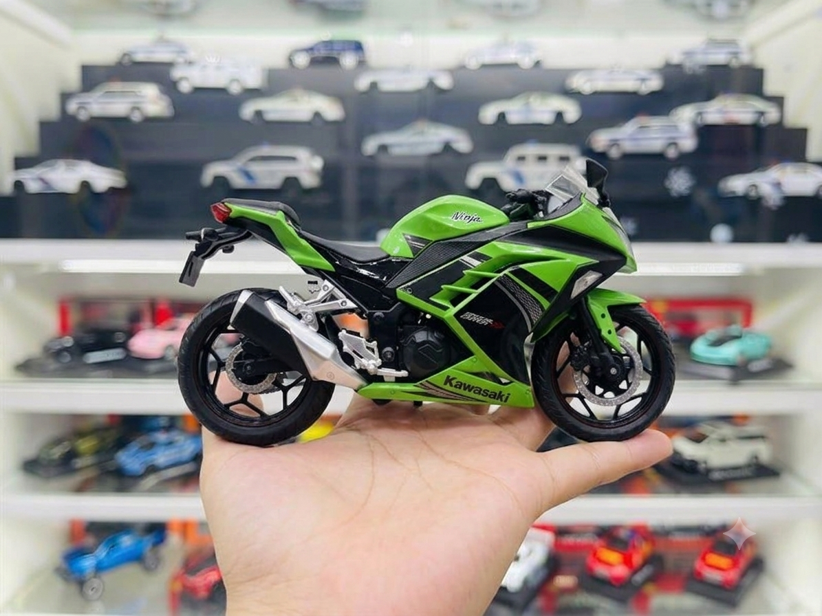  Mô hình xe mô tô Kawasaki Ninja 250 tỉ lệ 1:12 Automax 5796 