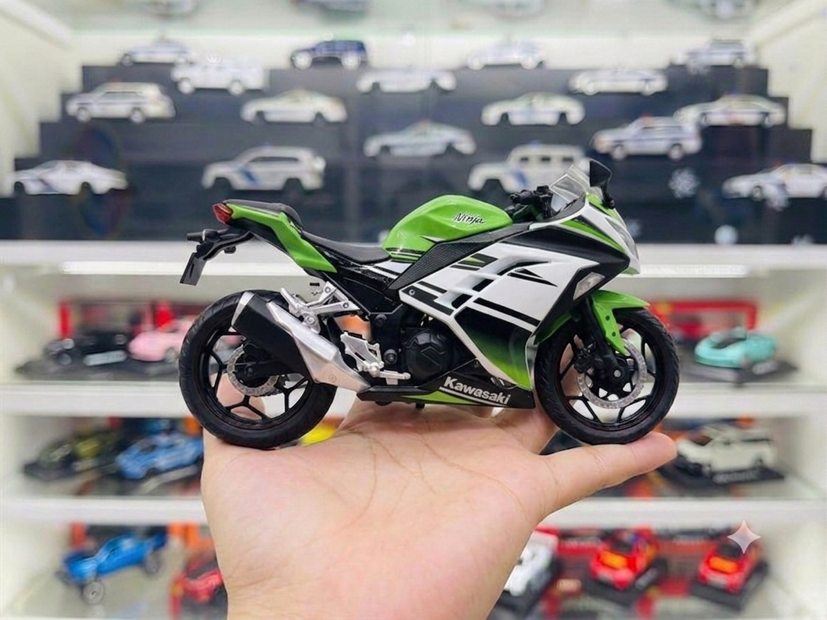  Mô hình xe mô tô Kawasaki Ninja 250 tỉ lệ 1:12 Automax 5796 