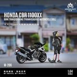  Mô hình nhân vật figure và xe Honda CBR1100XX - Skeleton 1143 tỉ lệ 1:64 MoreArt MO222206 