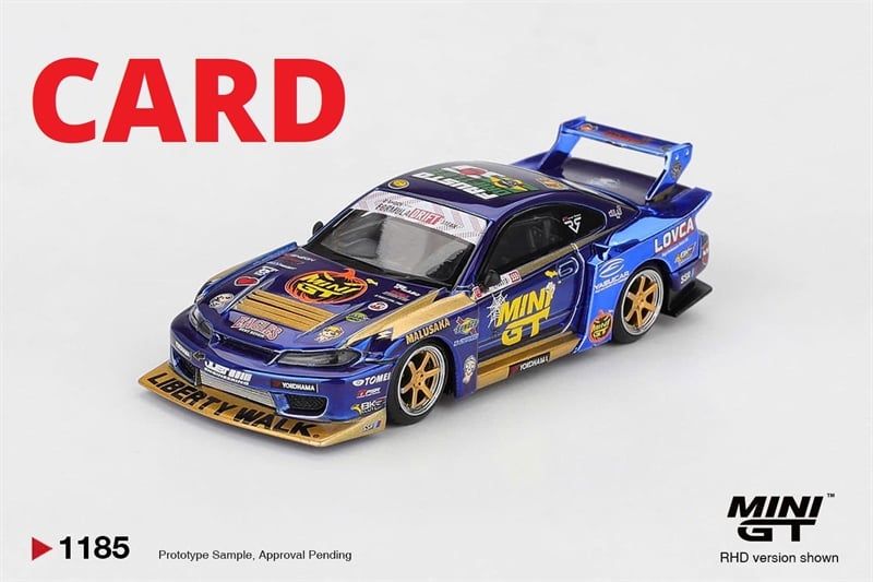  Mô hình xe Nissan LB-Super Silhouette S15 SILVIA #555 Team MINI GT Liberty Walk 2025 Formula Drift Halloween Special bản card tỉ lệ 1:64 MiniGT MGT01185 