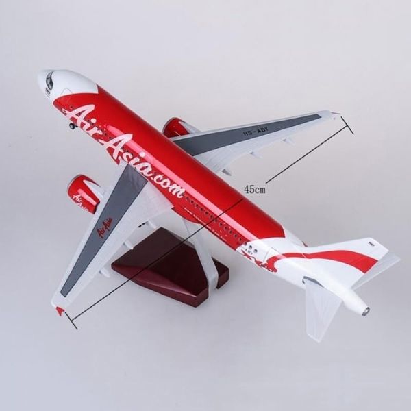 Mô hình máy bay Asia Air A320-200 có bánh xe kích thước 47cm no led MB47114 