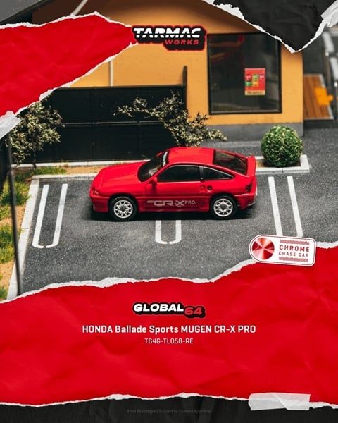  Mô hình xe HONDA Ballade Sports MUGEN CR-X PRO Red tỉ lệ 1:64 Tarmac Works T64G-TL058-RE 