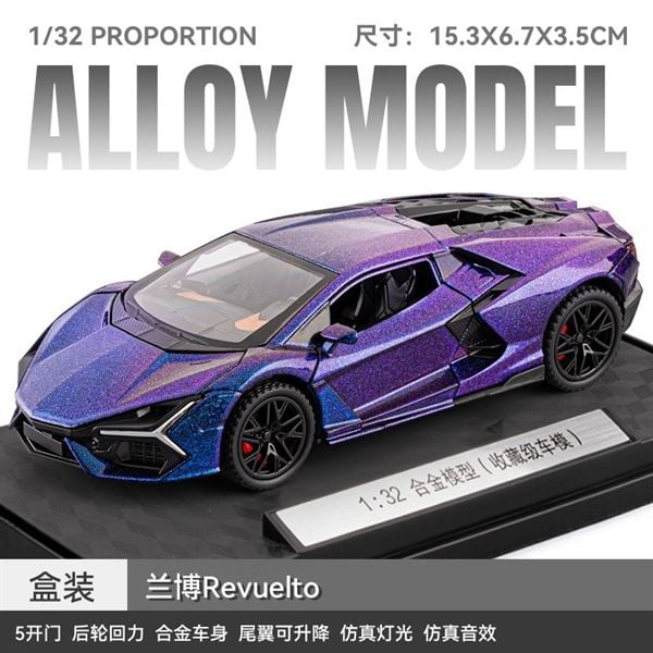  Mô hình xe Lamborghini Revuelto Hybrid full open - có đèn nhạc tỉ lệ 1:32 Chezhi CZ32643 