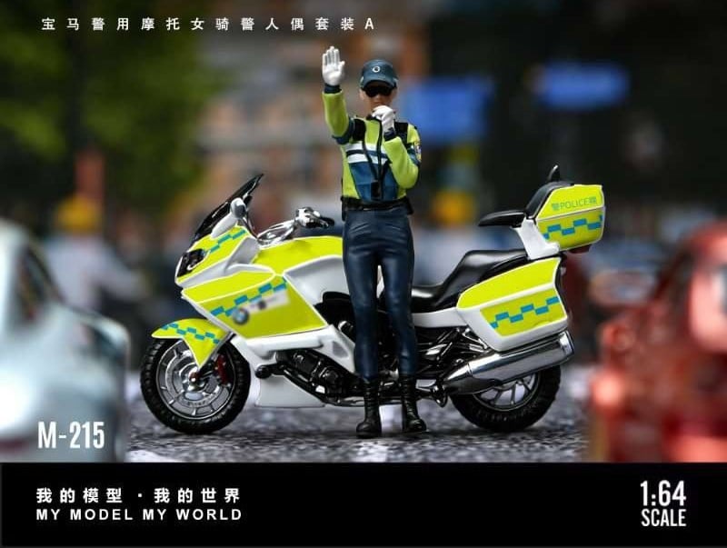  Mô hình xe mô tô và nhân vật police BMW resin tỉ lệ 1:64 MoreArt MO222215 