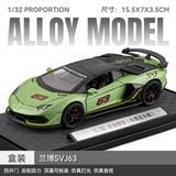  Mô hình xe Lamborghini Aventador SVJ mở full open - đèn nhạc tỉ lệ 1:32 Chezhi CZ32593 