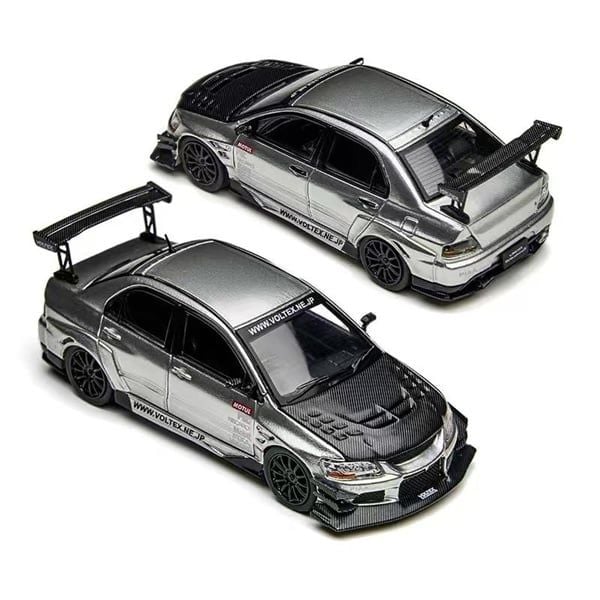  Mô hình xe Mitsubishi EVO 9 LANCER EVOLUTION Silver Open-Top tỉ lệ 1:64 Time micro TM800213 