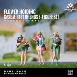  Set mô hình nhân vật figure 3 cô gái cầm hoa Flower Picking Leisure Three Person Doll tỉ lệ 1:64 MoreArt MO223105 