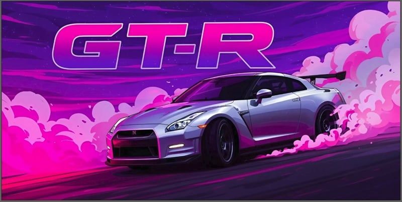  Phụ kiện Thảm lót chống trượt chủ đề siêu xe Nissan GTR R35 Nismo Art kích thước 30x60cm Autono1 PT147A 