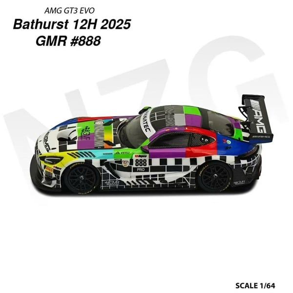  Mô hình xe Mercedes Benz AMG GT3 EVO 2 Team GMR Bathurst 12H #8 Team GMR Bathurst 24H #888 tỉ lệ 1:64 Kilo works114601001 