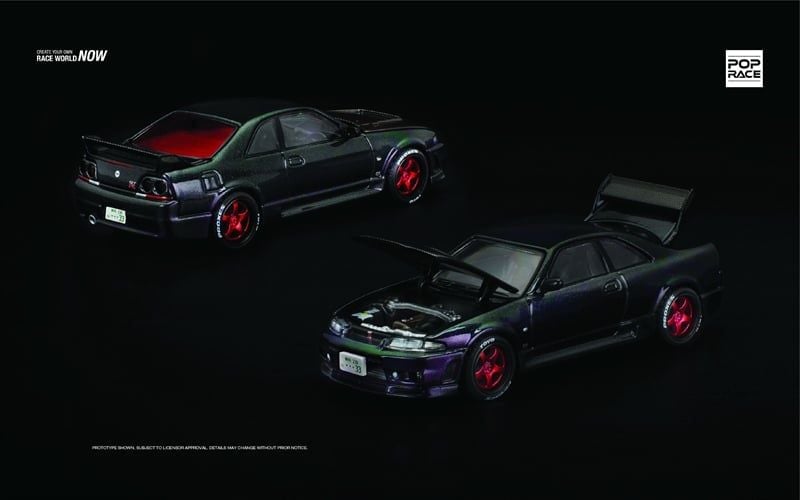  Mô hình xe Skyline Gt-R R33 Ghost Chameleon tỉ lệ 1:64 PopRace PR640356 