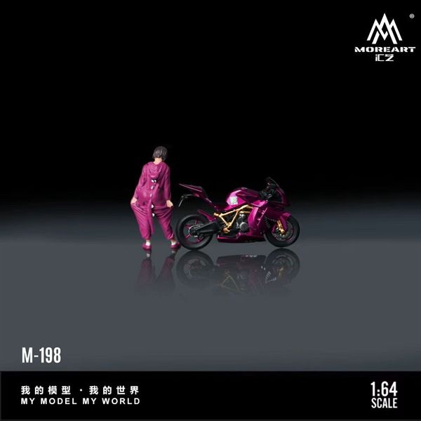  Set mô hình nhân vật figure và xe mô tô KTM 1190 Tyrannosaurus Roxy #80 pink resin tỉ lệ 1:64 MoreArt MO222198 