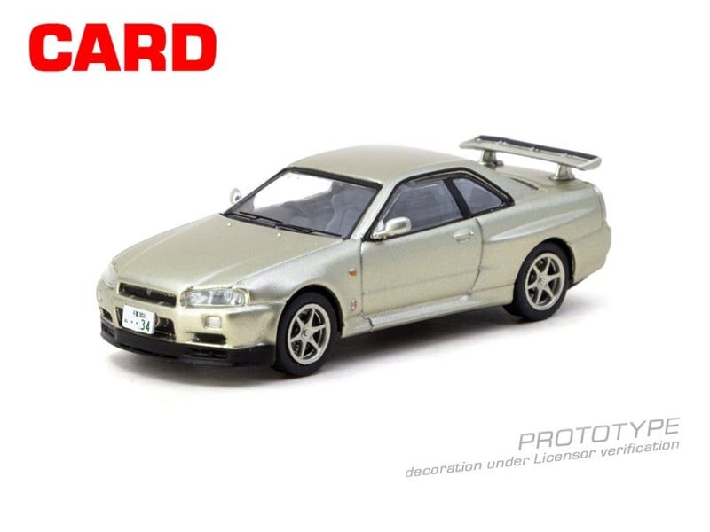  Mô hình xe Nissan Skyline GT-R R34 -- Millenium Jade tỉ lệ 1:64 Tarmac Works JC64-012-MJ-B 