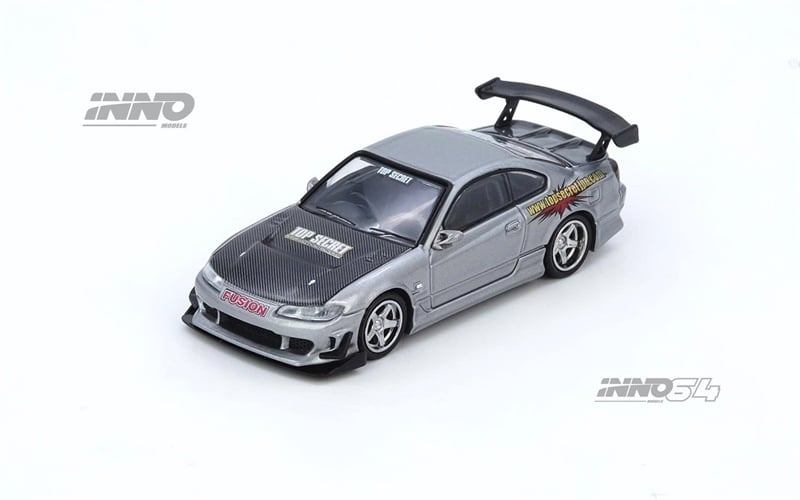  Mô hình xe Top Secret Silvia (S15) Silver tỉ lệ 1:64 Inno64 IN64-S15TS-SIL 