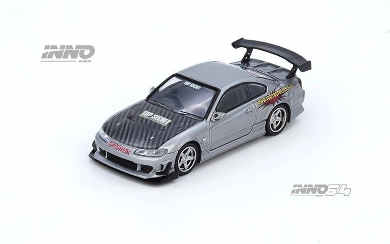  Mô hình xe Top Secret Silvia (S15) Silver tỉ lệ 1:64 Inno64 IN64-S15TS-SIL 