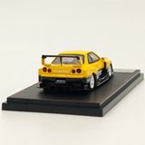  Mô hình xe NISSAN GT-R ER34 #5 LBWK Yellow tỉ lệ 1:64 Street Weapon OT64479 