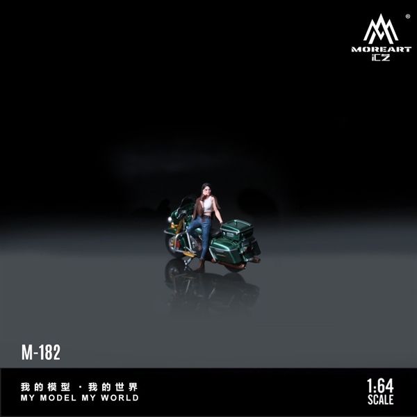  Mô hình nhân vật figure và xe mô tô Harley Cruising Motorcycle Cowgirl Resin Model tỉ lệ 1:64 MoreArt MO222182 