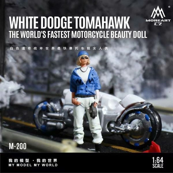  Mô hình nhân vật và xe Dodge Tomahawk World's Fastest Motorcycle blue tỉ lệ 1:64 MoreArt MO222200 