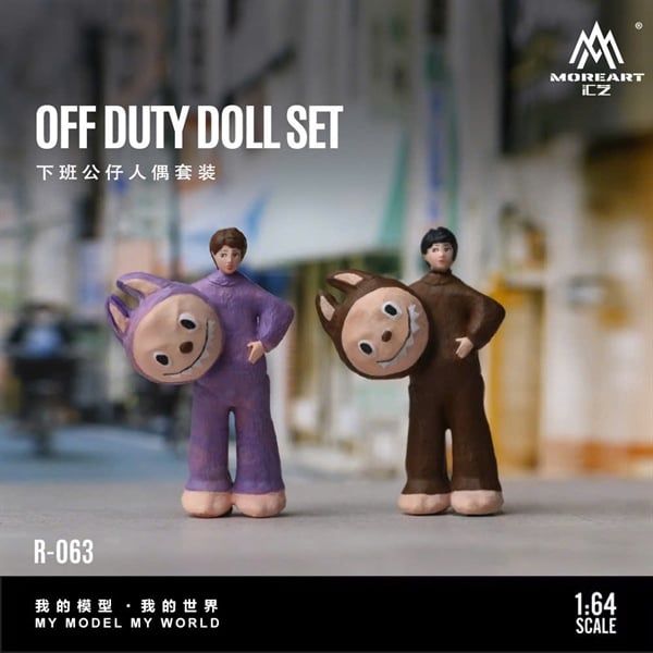  Mô hình nhân vật set 2 Labubu Simulation Resin Model tỉ lệ 1:64 MoreArt MO223063 