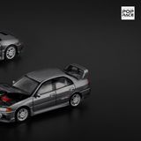  [Hàng Loose] Mô hình xe Mitsubishi Lancer Evolution Iv Dark Grey tỉ lệ 1:64 PopRace PR640327 