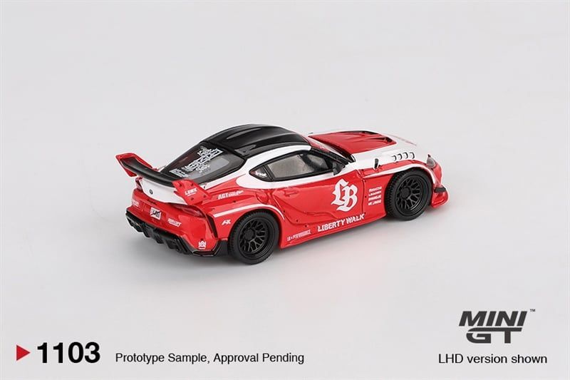  Mô hình xe Toyota GR Supra Red/White LB★WORKS bản card tỉ lệ 1:64 MiniGT MGT01103 No Chase 