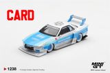  Mô hình xe Nissan Skyline GT-R (R32) LBWK Kaido Works AMOCULTURE bản card tỉ lệ 1:64 MiniGT MGT01238 - NO CHASE 
