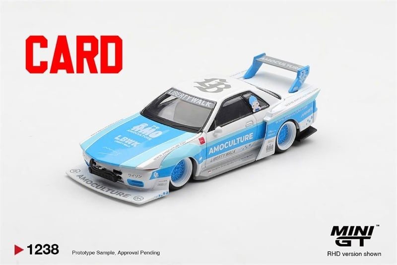  Mô hình xe Nissan Skyline GT-R (R32) LBWK Kaido Works AMOCULTURE bản card tỉ lệ 1:64 MiniGT MGT01238 - NO CHASE 