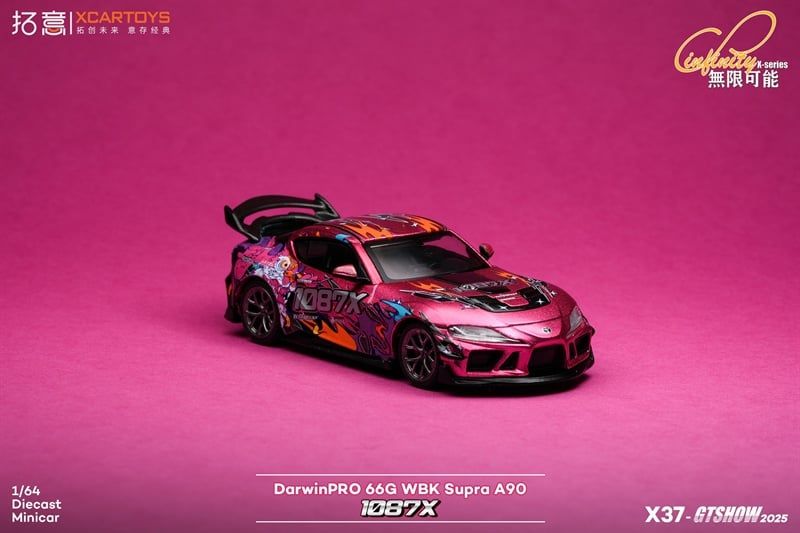  [Hàng Loose] Mô hình xe Toyota Supra (A90) DARWIN PRO 66G WBK 1087X LION DANCE tỉ lệ 1:64 Poprace X37-GTSHOW2025 