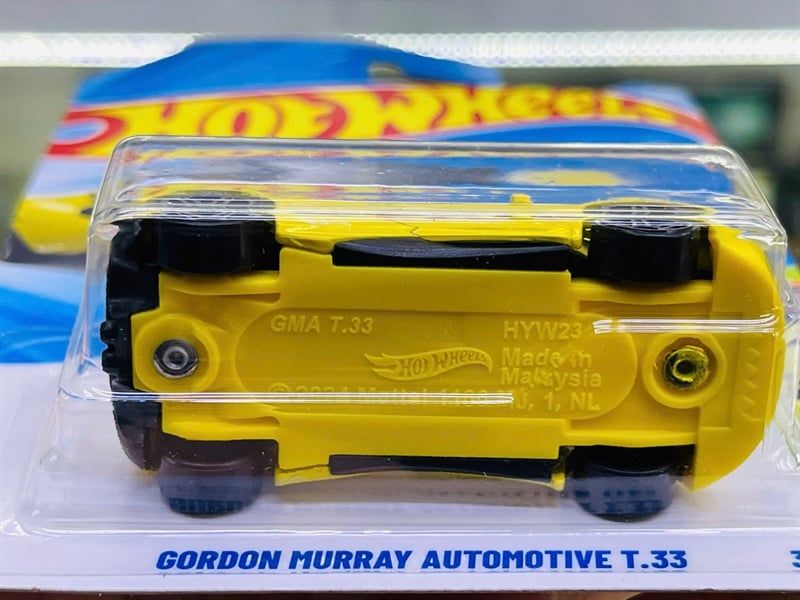  Mô hình xe Gordon Murray Automotive T.33 yellow Hotwheels kim loại có bản quyền chính hãng tỉ lệ 1:64 C4982-GY 