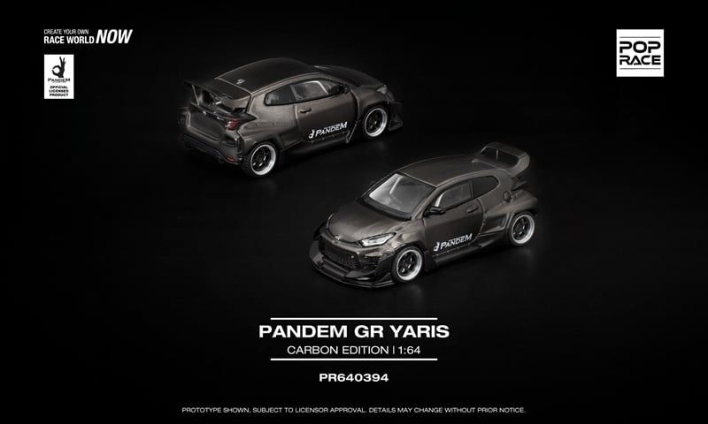  Mô hình xe Toyota Yaris GR Rocket Pandem carbon edition tỉ lệ 1:64 Poprace PR640394 