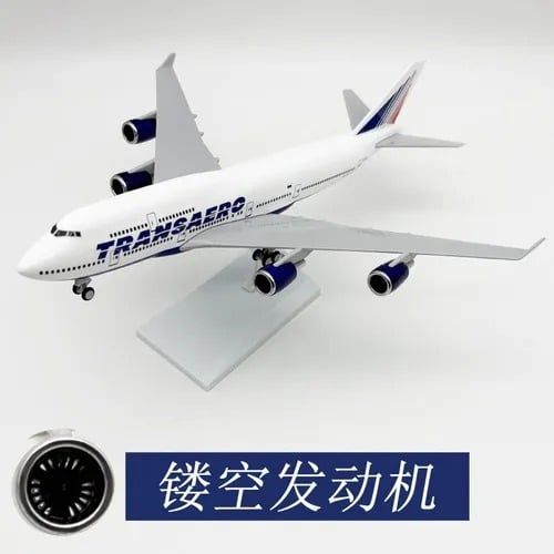  Mô hình máy bay TRANSAERO B747 có bánh xe - kích thước 30cm MB30051 