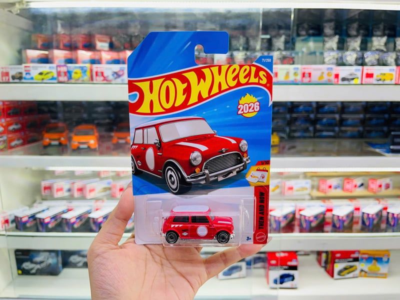  Mô hình xe Austin Mini Cooper S red Hot Wheels kim loại có bản quyền chính hãng tỉ lệ 1:64 C4982-AU 