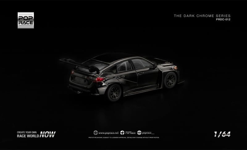  Mô hình xe Honda Civic TYPE-R (FL5) TCR - DARK CHROME tỉ lệ 1:64 Pop Race PRDC012 