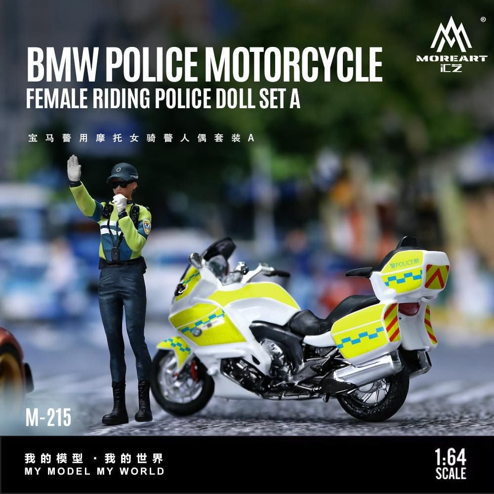  Mô hình xe mô tô và nhân vật police BMW resin tỉ lệ 1:64 MoreArt MO222215 