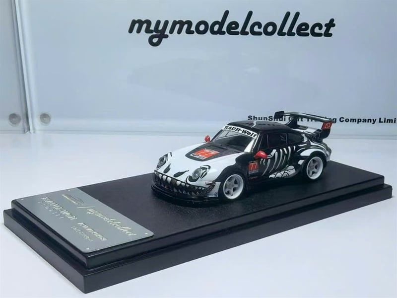 Mô hình xe Porsche RWB993 #77 Skeleton IMSA Petit Le Mans tỉ lệ 1:64 Mymodelcollect OT64743 